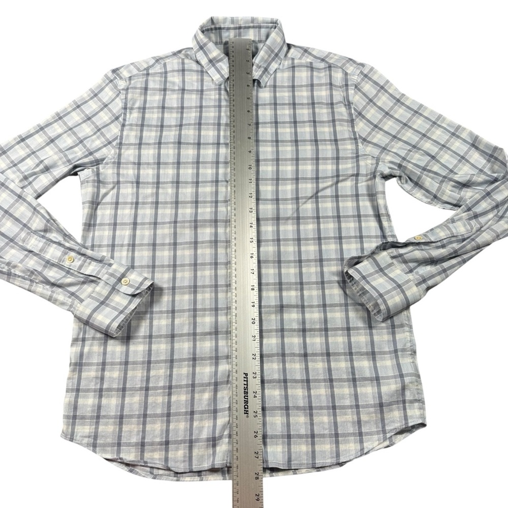 Faherty Men’s S Movement Shirt‎ Light Blue White Plaid Stretch - Picture 11 of 11